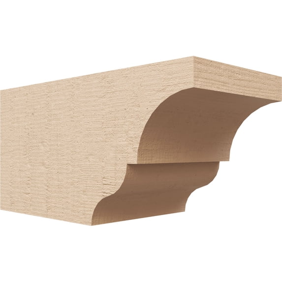 Ekena Millwork 6"W x 6"H x 12"L Asheboro Woodgrain TimberThane Rafter Tail, Primed Tan