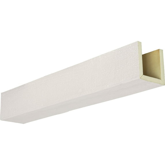 Ekena Millwork 6"W x 6"H x 14'L 3-Sided (U-beam) Rough Sawn Endurathane Faux Wood Ceiling Beam, Factory Prepped