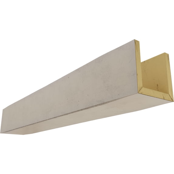 Ekena Millwork 6"W x 8"H x 20'L 3-Sided (U-beam) Rough Cedar Endurathane Faux Wood Ceiling Beam, Burnished Pine