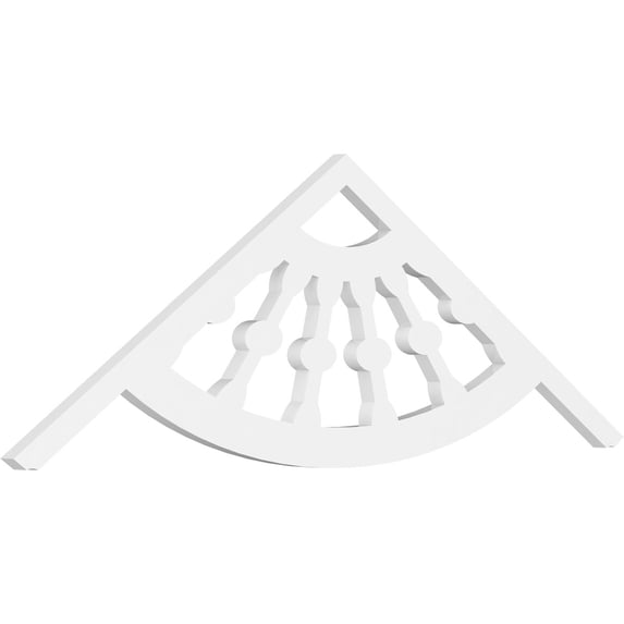 Ekena Millwork 60"W x 10"H x 1"P (4/12) Pitch Classic Wagon Wheel Architectural Grade PVC Gable Pediment
