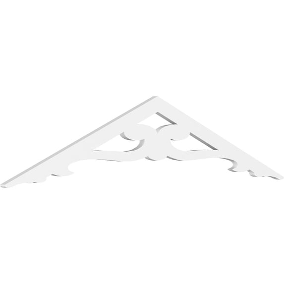 Ekena Millwork 60"W x 12 1/2"H x 1"P (5/12) Pitch Brontes Architectural Grade PVC Gable Pediment