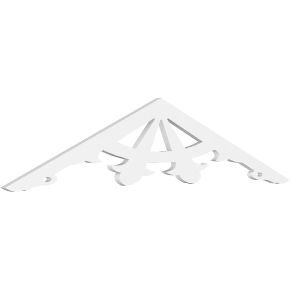 Ekena Millwork 60"W x 12 1/2"H x 1"P (5/12) Pitch Riley Architectural Grade PVC Gable Pediment