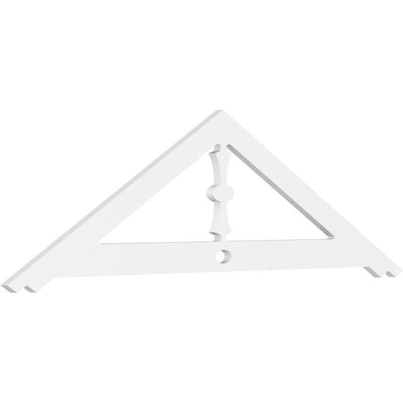 Ekena Millwork 60"W x 17 1/2"H x 1"P (7/12) Pitch Artisan Architectural Grade PVC Gable Pediment