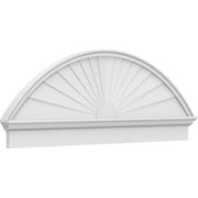 Ekena Millwork 60"W x 21-7/8"H x 2-3/4"P Segment Arch Sunburst Architectural Grade PVC Combination Pediment