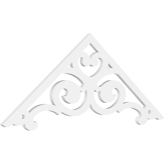 Ekena Millwork 60"W x 22 1/2"H x 1"P (9/12) Pitch Hurley Architectural Grade PVC Gable Pediment