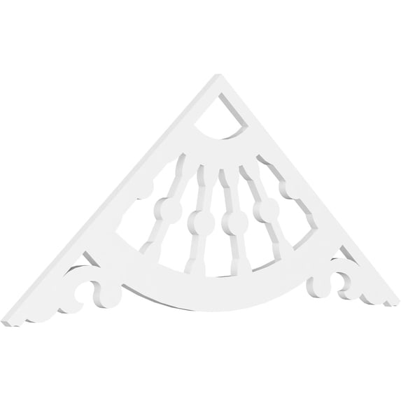 Ekena Millwork 60"W x 25"H x 1"P (10/12) Pitch Wagon Wheel Architectural Grade PVC Gable Pediment