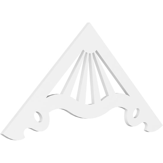 Ekena Millwork 60"W x 27 1/2"H x 1"P (11/12) Pitch Marshall Architectural Grade PVC Gable Pediment