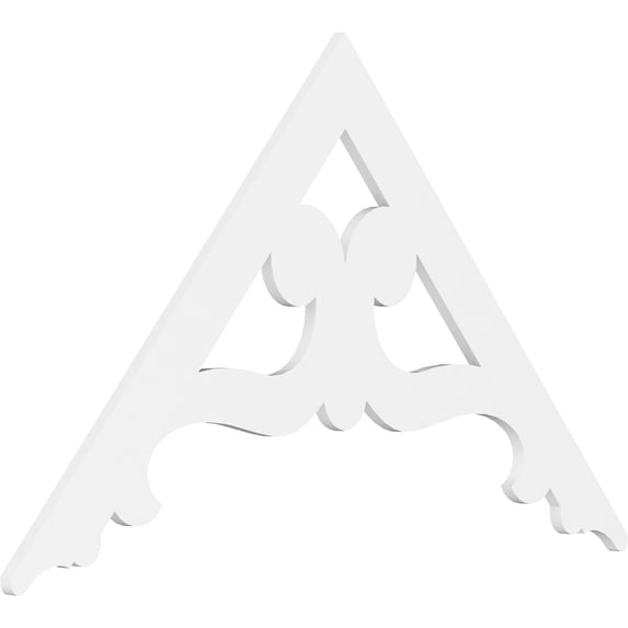 Ekena Millwork 60"W x 35"H x 1"P (14/12) Pitch Brontes Architectural Grade PVC Gable Pediment