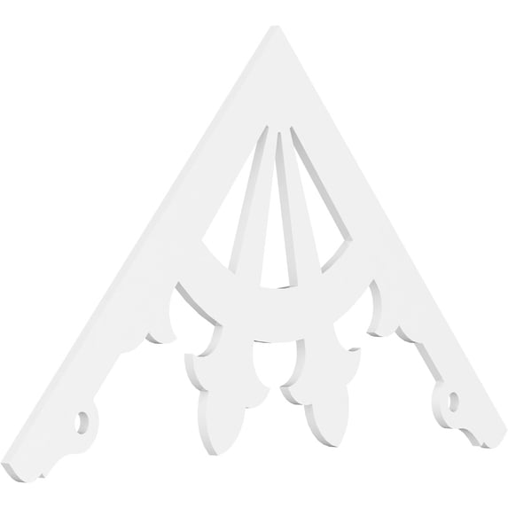 Ekena Millwork 60"W x 35"H x 1"P (14/12) Pitch Riley Architectural Grade PVC Gable Pediment