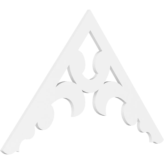 Ekena Millwork 60"W x 35"H x 1"P (14/12) Pitch Vienna Architectural Grade PVC Gable Pediment