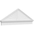 thumbnail image 1 of Ekena Millwork 62"W x 22-3/8"H x 2-3/4"P (Pitch 6/12) Peaked Cap Sunburst Architectural Grade PVC Combination Pediment, 1 of 8