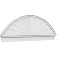 thumbnail image 1 of Ekena Millwork 66"W x 23-3/8"H x 2-3/4"P Segment Arch Sunburst Architectural Grade PVC Combination Pediment, 1 of 7