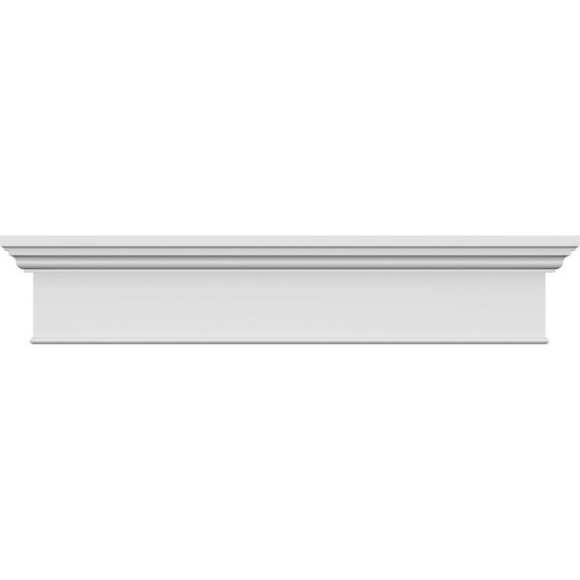 Ekena Millwork 68" Bottom Width x 72" Top Width x 7 1/4"H x 1"P, Craftsman Crosshead with Bottom Trim