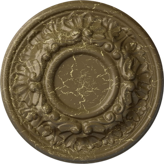 Ekena Millwork 7 1/2"OD x 1 1/8"P Odessa Ceiling Medallion (Fits Canopies up to 2 1/2"), Hand-Painted Mississippi Mud Crackle