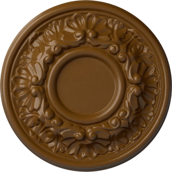 Ekena Millwork 7 1/2"OD x 1 1/8"P Odessa Ceiling Medallion (Fits Canopies up to 2 1/2"), Hand-Painted Smokey Topaz