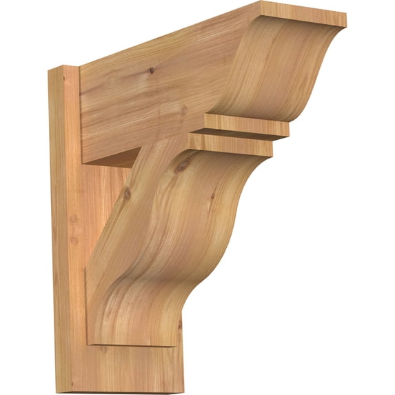 Ekena Millwork 7 1/2"W x 18"D x 18"H Funston Smooth Traditional Outlooker, Western Red Cedar