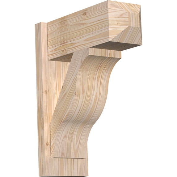 Ekena Millwork 7 1/2"W x 18"D x 22"H Funston Smooth Craftsman Outlooker, Douglas Fir