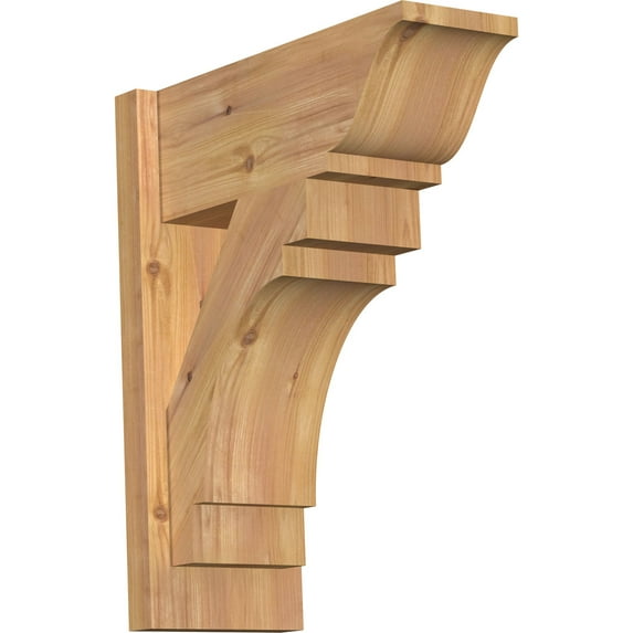 Ekena Millwork 7 1/2"W x 18"D x 22"H Merced Smooth Traditional Outlooker, Western Red Cedar