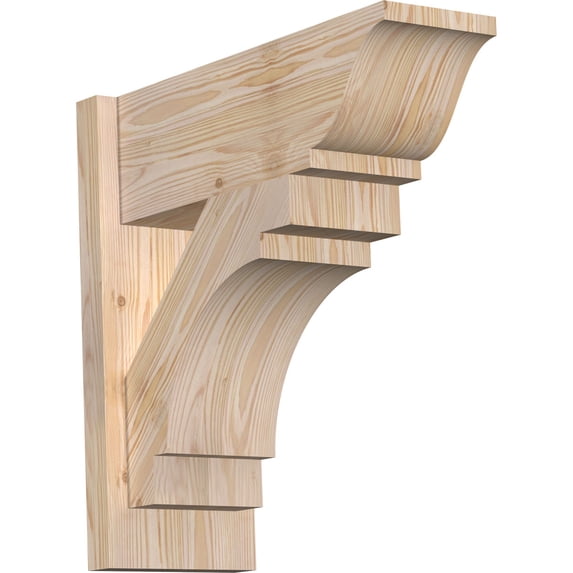 Ekena Millwork 7 1/2"W x 20"D x 20"H Merced Smooth Traditional Outlooker, Douglas Fir