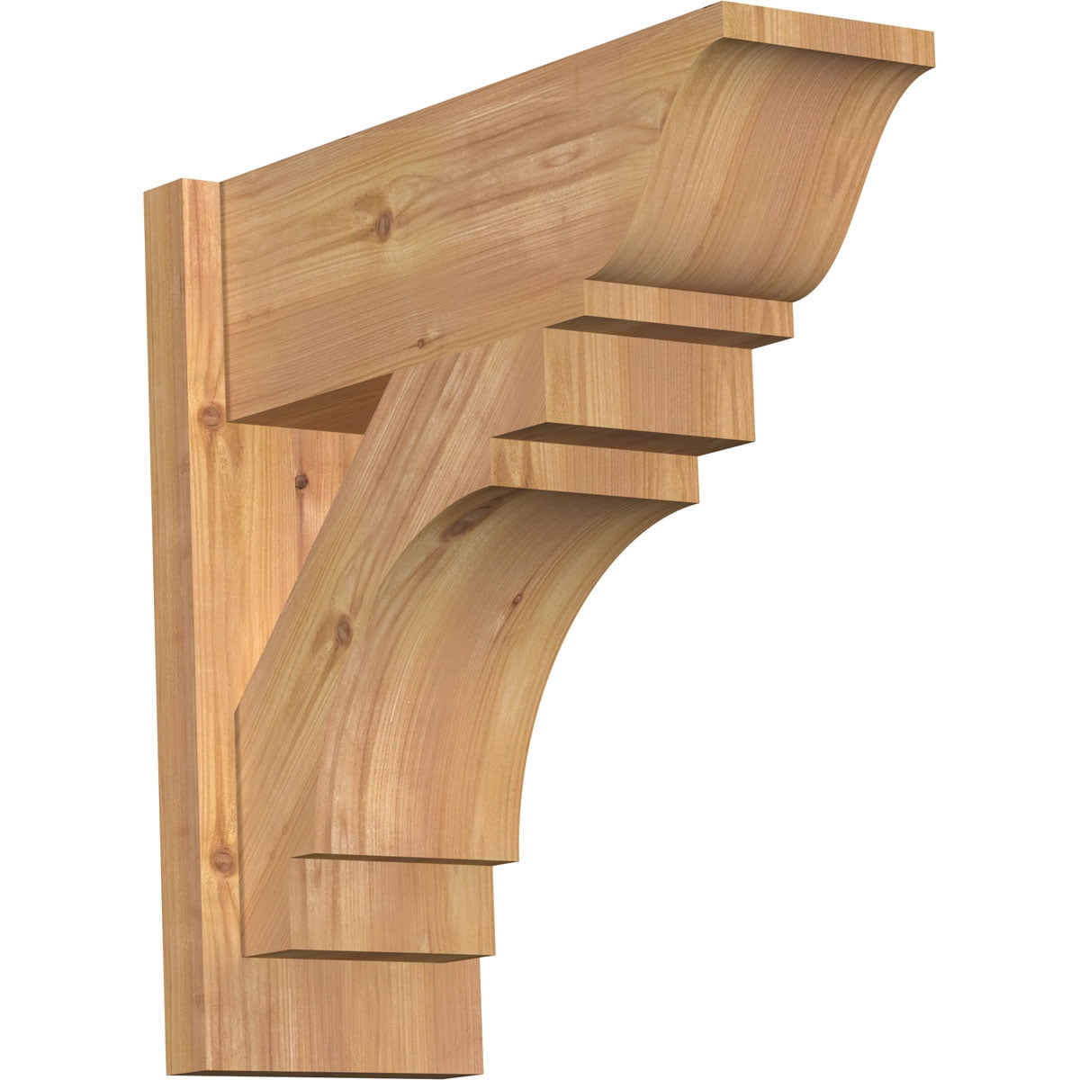 Ekena Millwork 7 1/2"W x 20"D x 20"H Merced Smooth Traditional Outlooker, Western Red Cedar
