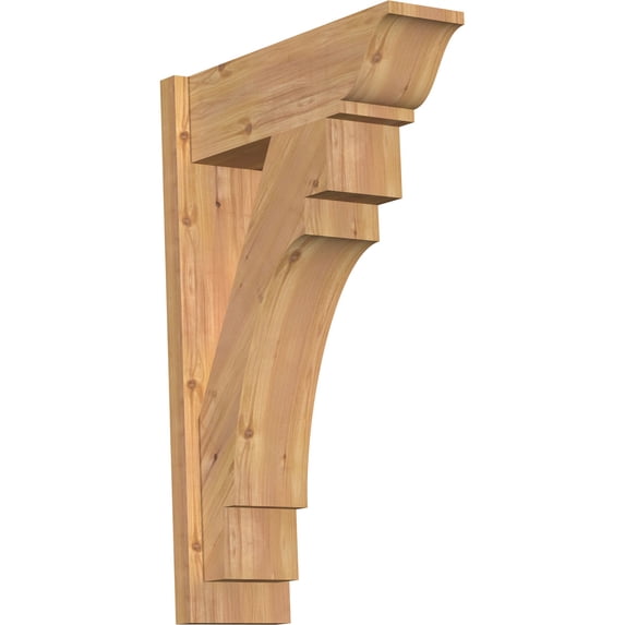 Ekena Millwork 7 1/2"W x 22"D x 34"H Merced Smooth Traditional Outlooker, Western Red Cedar