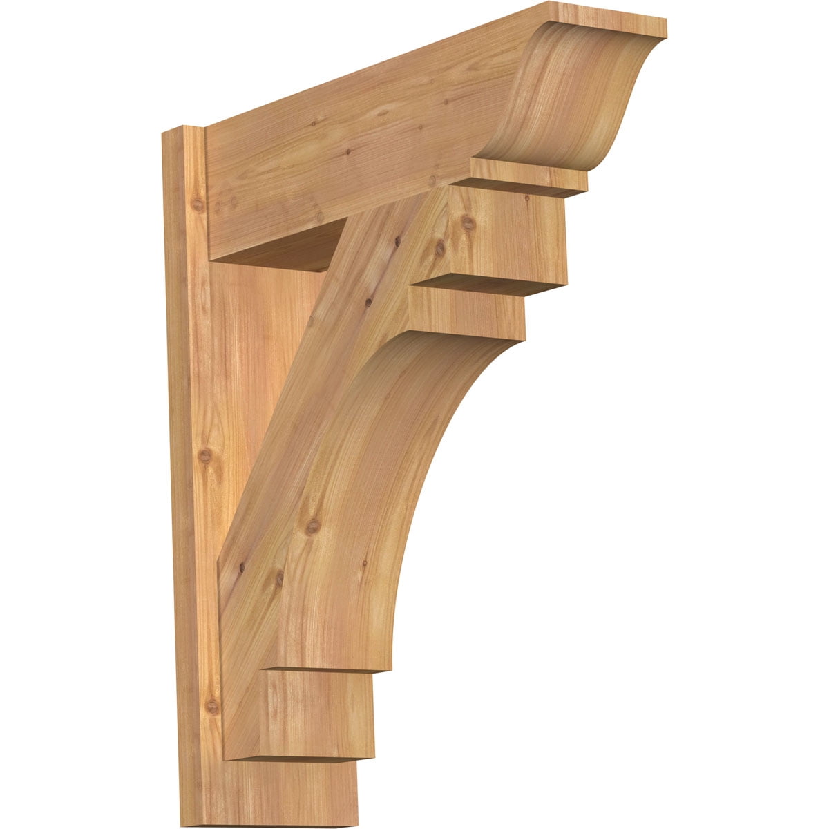 Ekena Millwork 7 1/2"W x 24"D x 28"H Merced Smooth Traditional Outlooker, Western Red Cedar