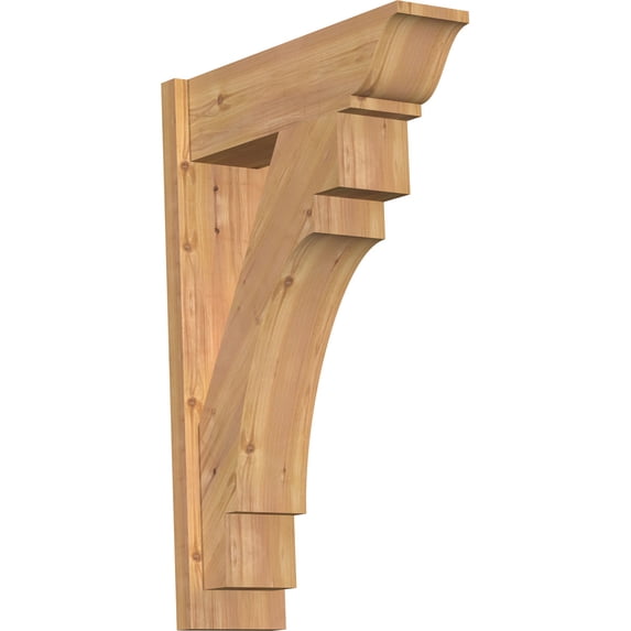 Ekena Millwork 7 1/2"W x 24"D x 36"H Merced Smooth Traditional Outlooker, Western Red Cedar