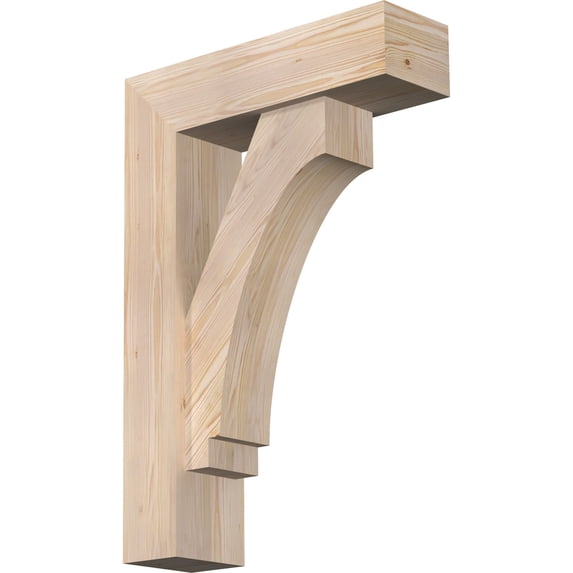 Ekena Millwork 7 1/2"W x 26"D x 38"H Imperial Block Smooth Bracket w/ Offset Brace, Douglas Fir