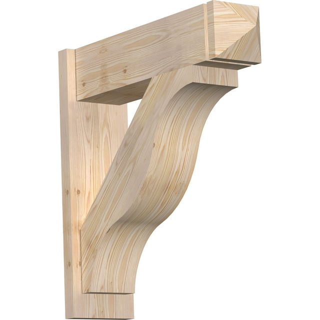 Ekena Millwork 7 1/2"W x 28"D x 28"H Funston Smooth Arts and Crafts Outlooker, Douglas Fir
