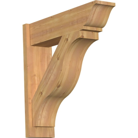 Ekena Millwork 7 1/2"W x 28"D x 28"H Funston Smooth Traditional Outlooker, Western Red Cedar