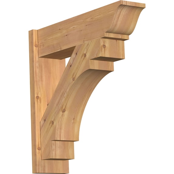 Ekena Millwork 7 1/2"W x 28"D x 28"H Merced Smooth Traditional Outlooker, Western Red Cedar