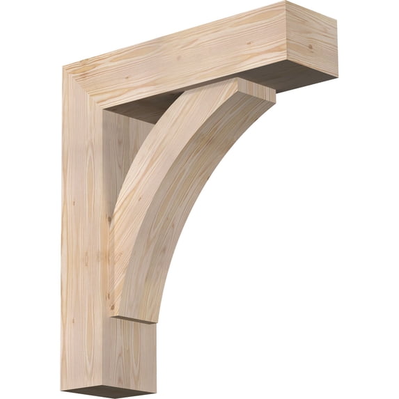Ekena Millwork 7 1/2"W x 28"D x 32"H Thorton Block Smooth Bracket w/ Offset Brace, Douglas Fir