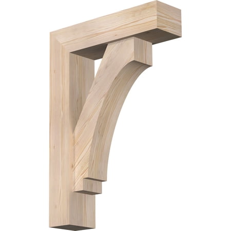 Ekena Millwork 7 1/2"W x 28"D x 40"H Imperial Block Smooth Bracket w/ Offset Brace, Douglas Fir
