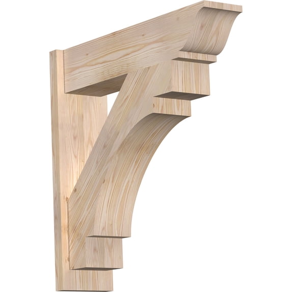 Ekena Millwork 7 1/2"W x 30"D x 30"H Merced Smooth Traditional Outlooker, Douglas Fir