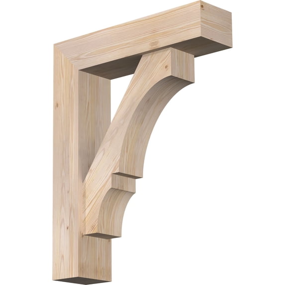 Ekena Millwork 7 1/2"W x 30"D x 38"H Balboa Block Smooth Bracket w/ Offset Brace, Douglas Fir