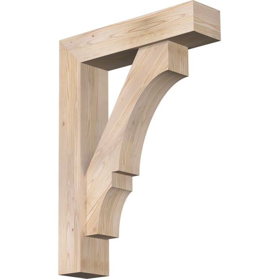 Ekena Millwork 7 1/2"W x 32"D x 44"H Balboa Block Smooth Bracket w/ Offset Brace, Douglas Fir