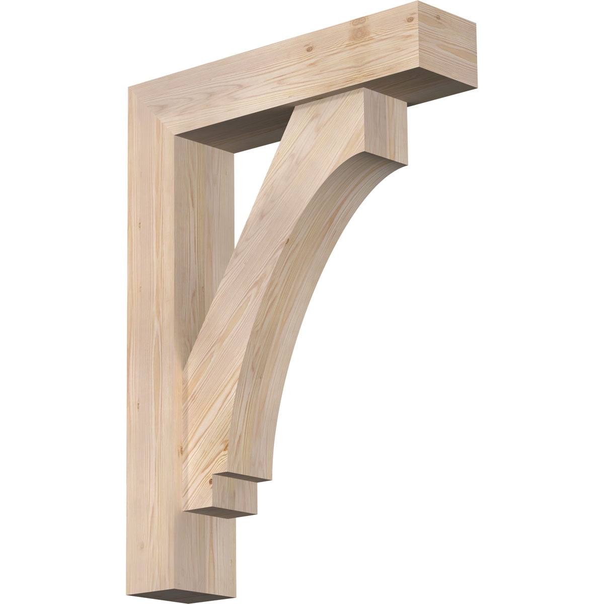 Ekena Millwork 7 1/2"W x 32"D x 44"H Imperial Block Smooth Bracket w/ Offset Brace, Douglas Fir