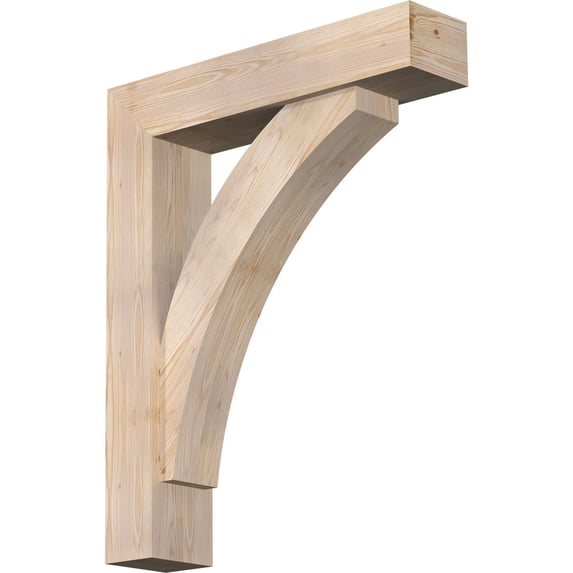Ekena Millwork 7 1/2"W x 34"D x 42"H Thorton Block Smooth Bracket w/ Offset Brace, Douglas Fir