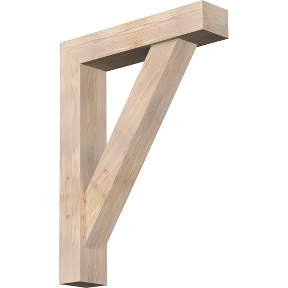 Ekena Millwork 7 1/2"W x 36"D x 48"H Traditional Block Smooth Bracket w/ Offset Brace, Douglas Fir