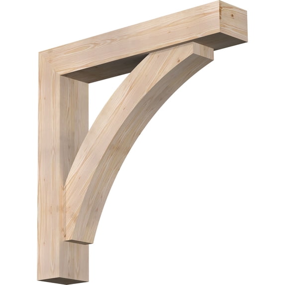 Ekena Millwork 7 1/2"W x 42"D x 42"H Thorton Block Smooth Bracket w/ Offset Brace, Douglas Fir