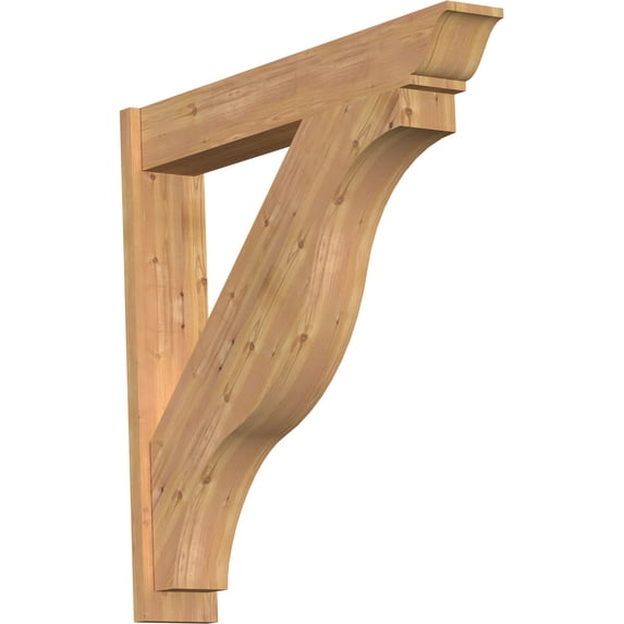 Ekena Millwork 7 1/2"W x 44"D x 44"H Funston Smooth Traditional Outlooker, Western Red Cedar