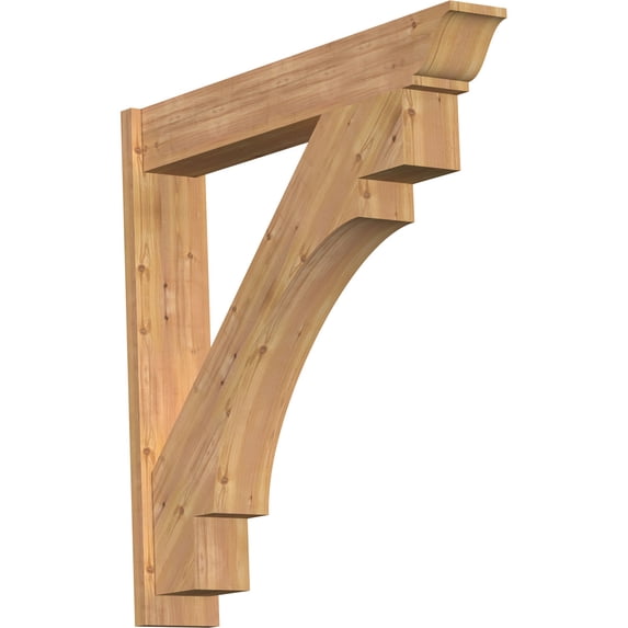 Ekena Millwork 7 1/2"W x 44"D x 44"H Merced Smooth Traditional Outlooker, Western Red Cedar