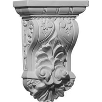 Ekena Millwork 7 1/4"W x 3"D x 10 1/8"H Nadia Leaf Corbel