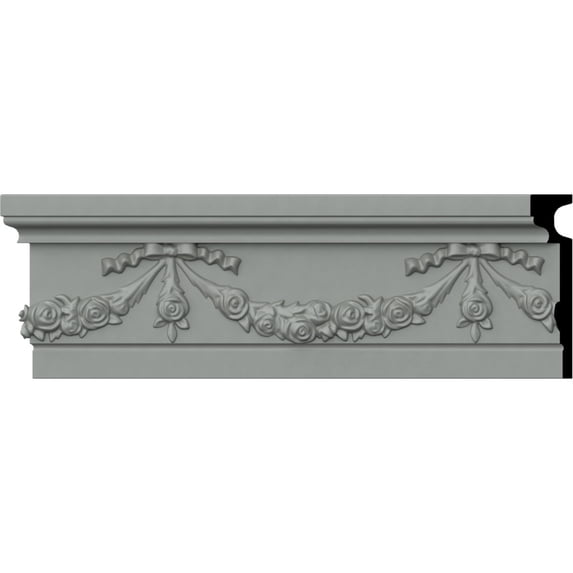 Ekena Millwork 7 1/8"H x 1 5/8"P x 94 1/2"L Floral Swag Chair Rail (2-Pack)