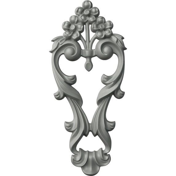 Ekena Millwork 7 1/8"W x 16"H x 1 1/8"P Medium Flowers with Flowing Leaves Drop Onlay