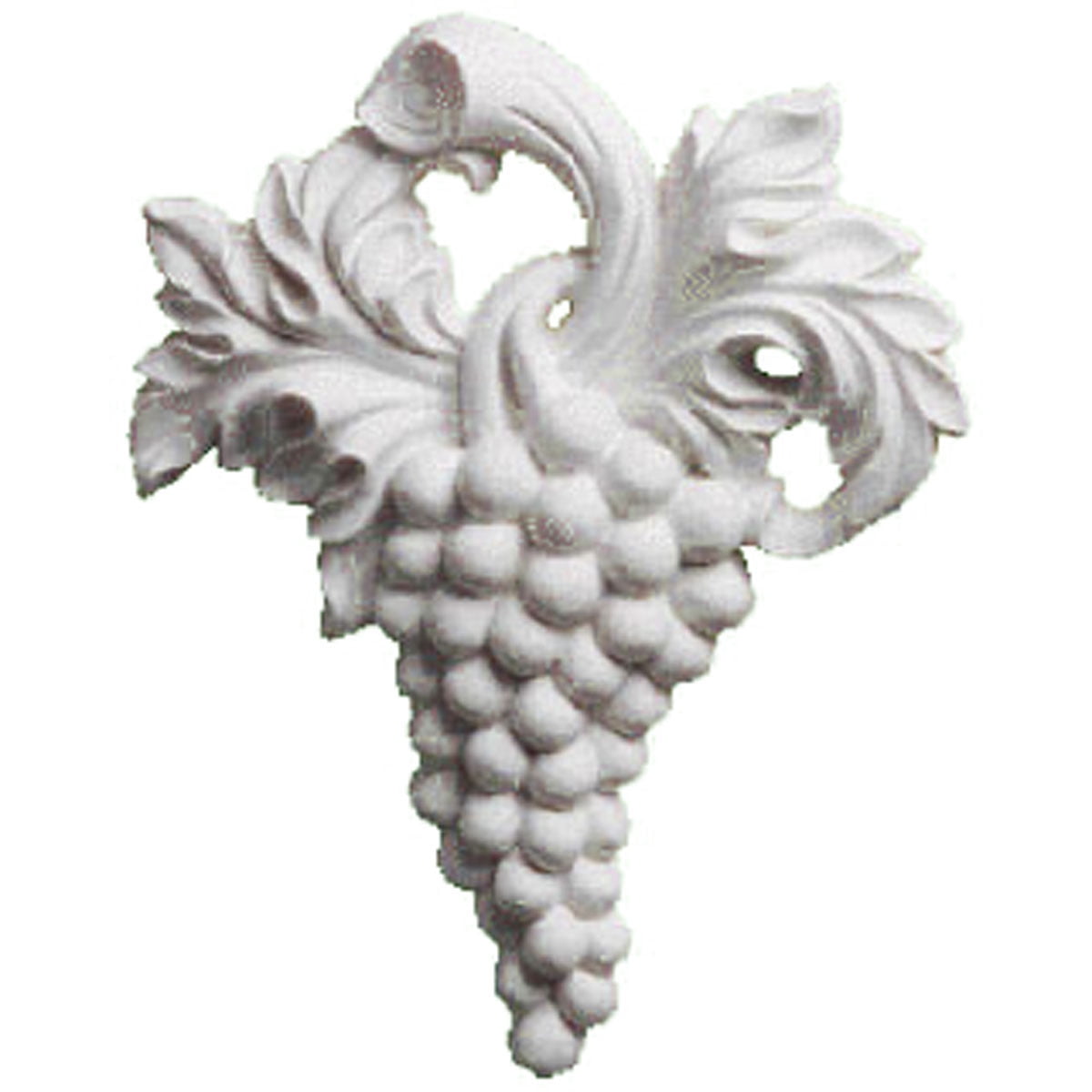 Small White Polyurethane Grape Bunch Center Onlay