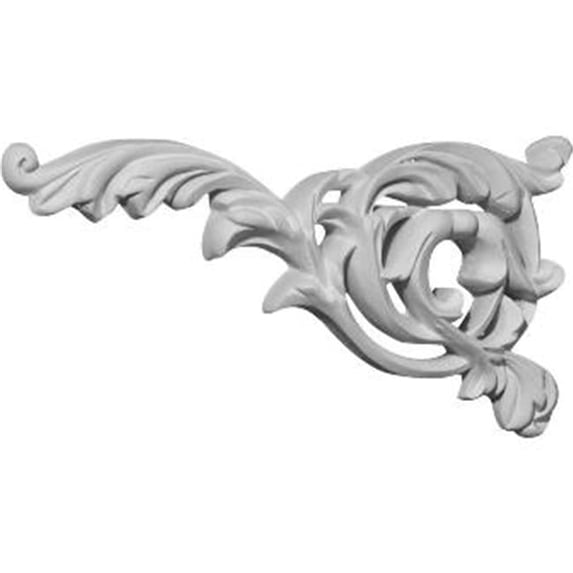 Ekena Millwork 7 3/4"W x 4 1/8"H x 3/4"P Leaf Scroll Onlay, Left