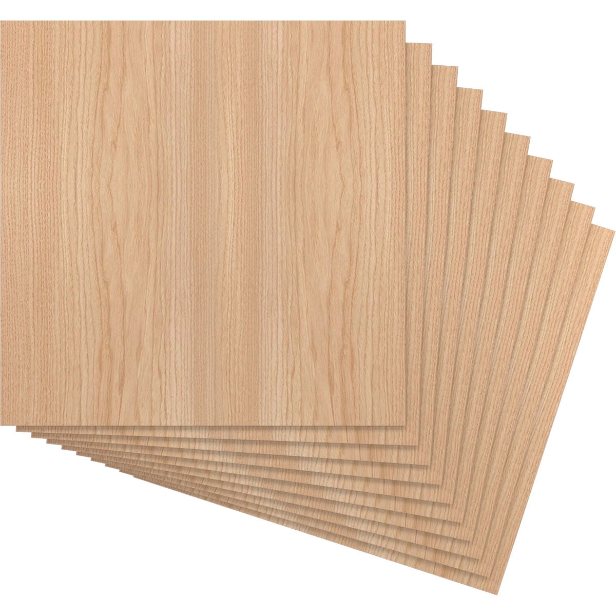 Ekena Millwork 7 3/4"W x 7 3/4"H x 3/8"T Wood Hobby Boards, Hickory (10-Pack)