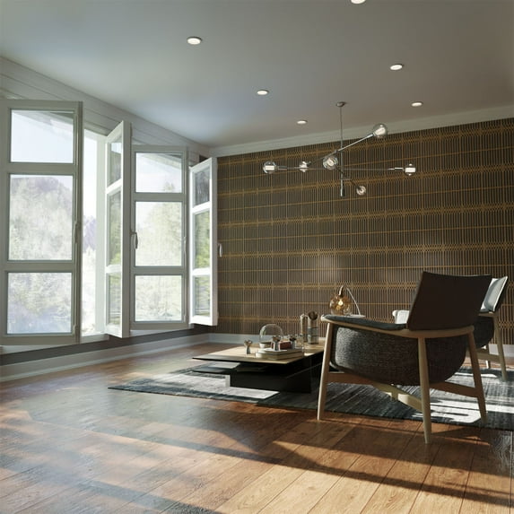 Ekena Millwork 7 3/8"W x 7 3/8"H x 1/4"T Extra Small Cedar Park Decorative Fretwork Wood Wall Panels, Hickory