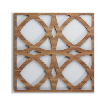 Ekena Millwork 7 3/8"W x 7 3/8"H x 1/4"T Extra Small Fleetwood Decorative Fretwork Wood Wall Panels, Walnut